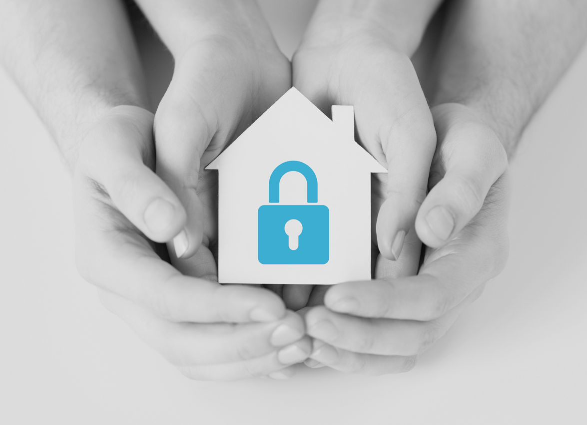 House with Blue padlock Icon